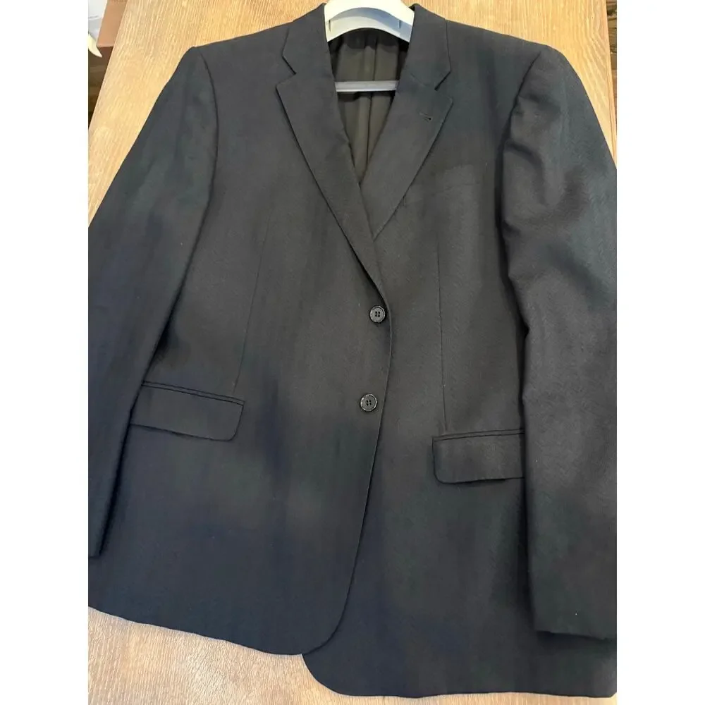 ARMANI COLLEZIONI  Black Cheron Patterned G Line Sport Coat Jacket Blazer 48 R